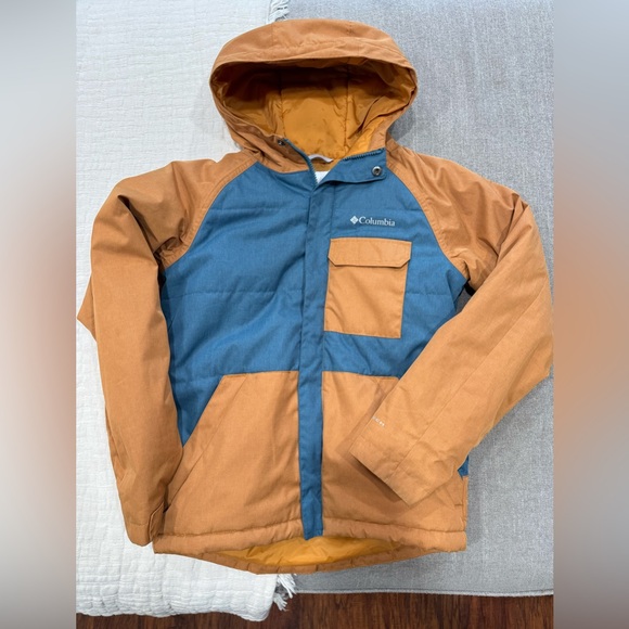 Columbia Omni-Tech Boys’ Winter Jacket Brown/Blue Size M (10/12) - Picture 1 of 5